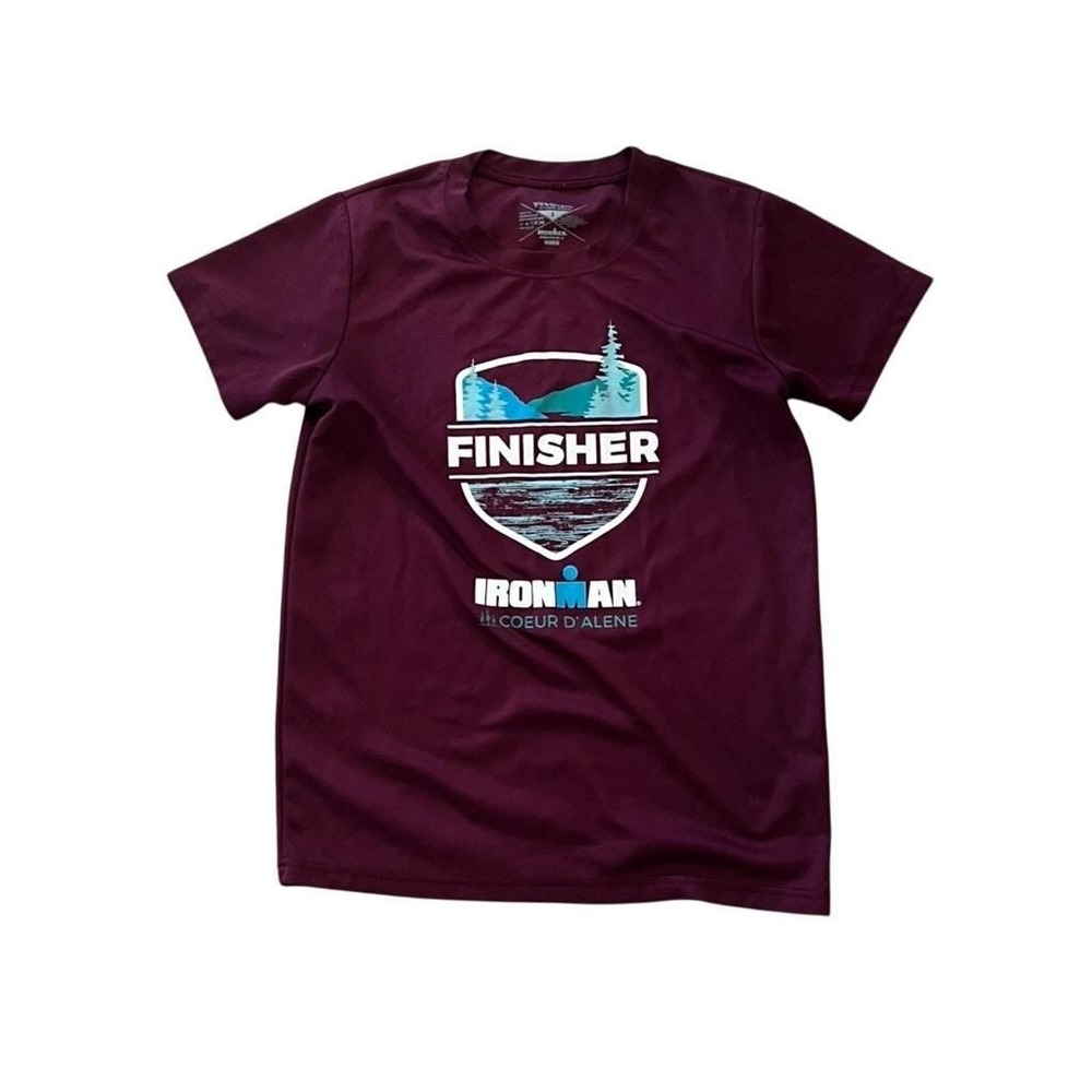 Ironman Couer D'Alene Finisher burgandy top size small